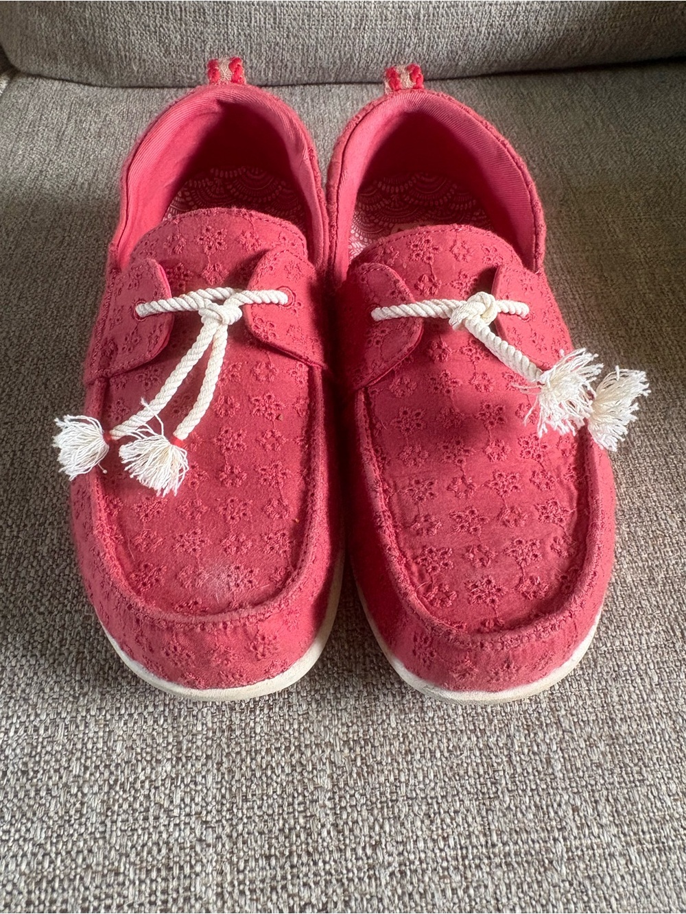 Hey Dude Washed Pink Slip-On Moccasins with Printed Liner